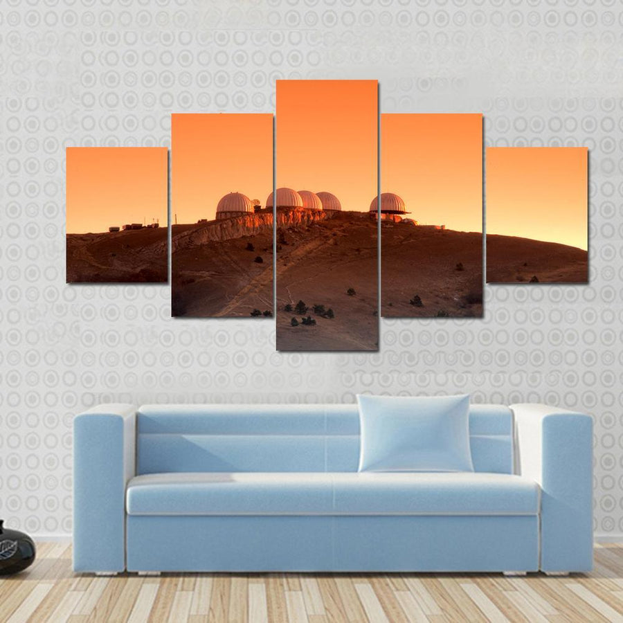 Research Center On Mars Canvas Wall Art 5 Pop / Gallery Wrap / 32" x 21" American Canvas Art