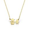 Necklace Mother&Son pendant with white diamond, in yellow gold - zeaetsia