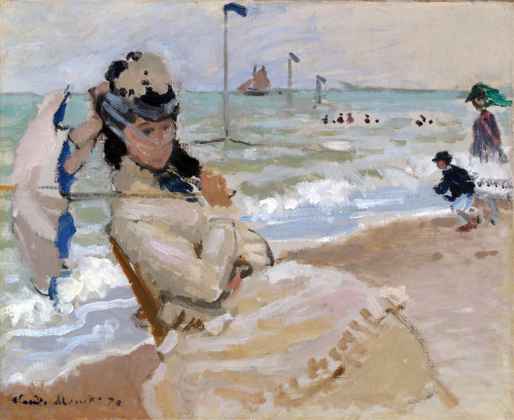 painting by Claude Monet, 'The Beach at Trouville'