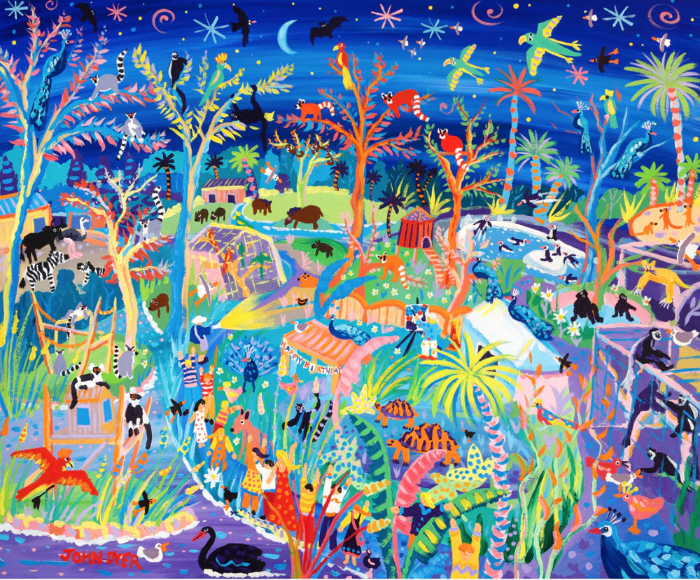 British art by John Dyer featuring animals at the zoo. Part of the Falmouth Art Gallery permanent collection