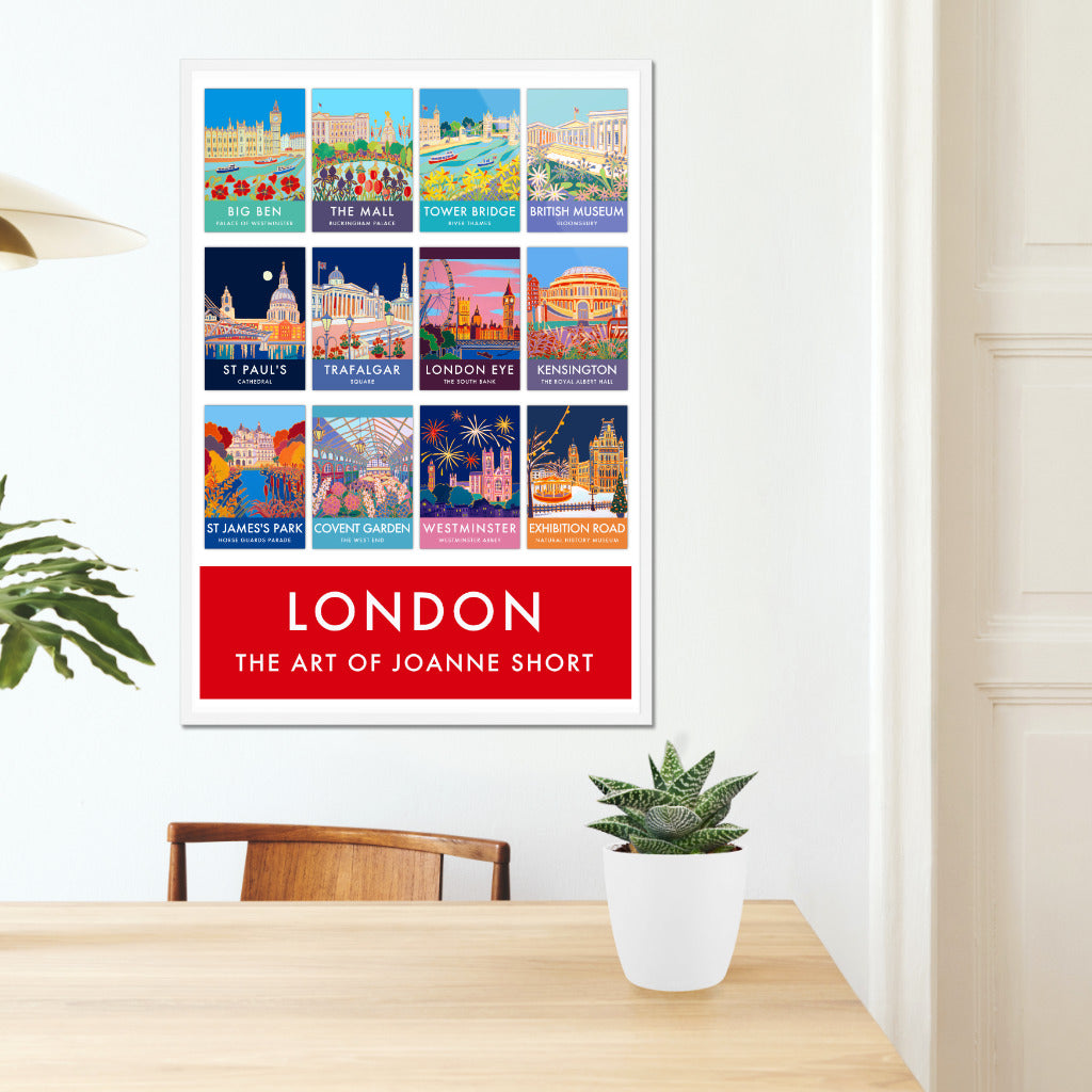 London landmarks art poster print by Joanne Short
