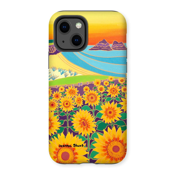 Tough Art Phone Case. Sunflowers, Holywell Bay. Artist Joanne Short. Cornwall Art Gallery