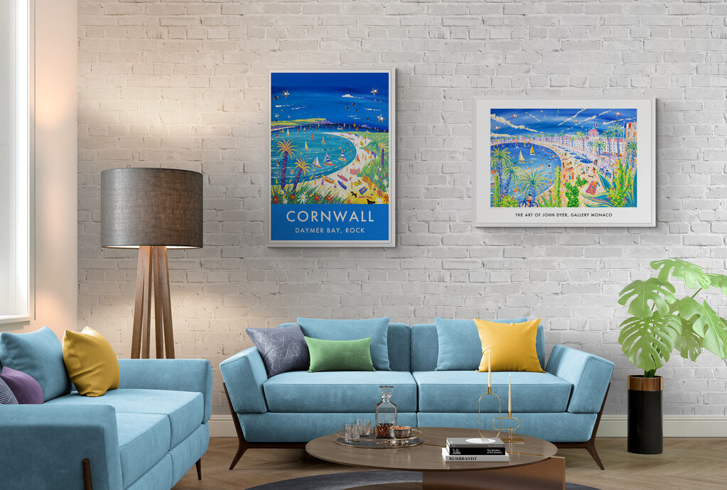 Artist prints in a colourful living room setting - John Dyer Gallery