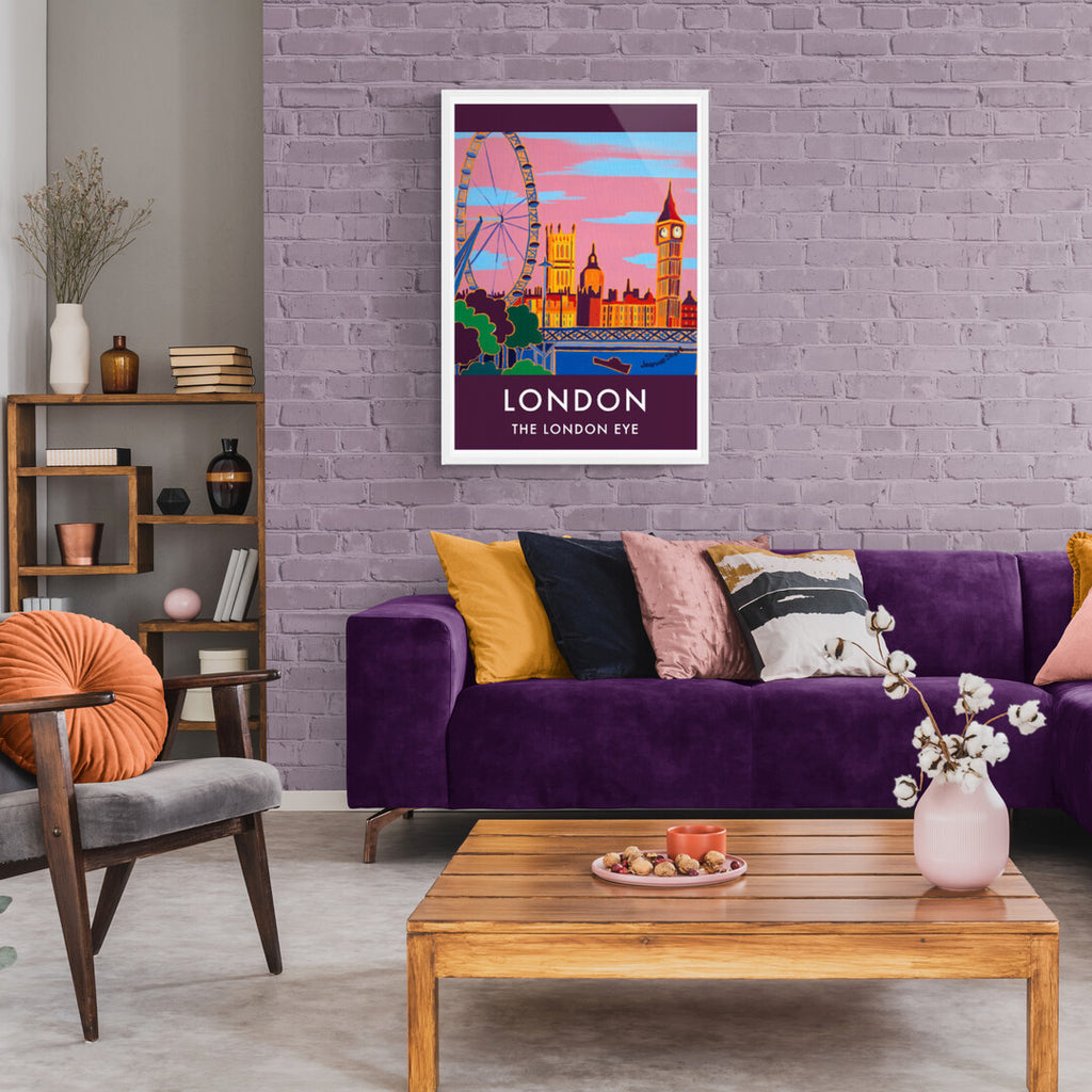 Prints of London in a city interior
