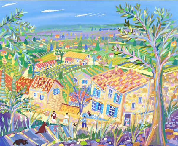 Limited Edition Print by John Dyer. Under the Shade of the Olive Trees, Gigondas, France