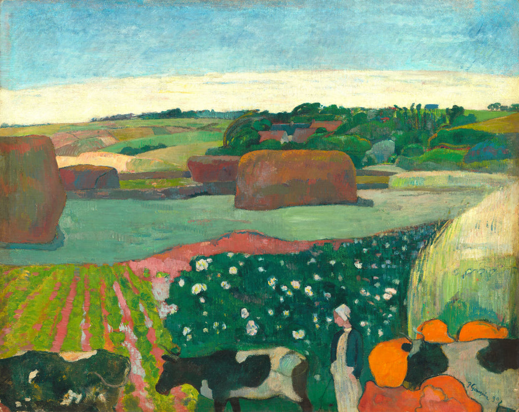 'Haystacks in Brittany' by Paul Gauguin. Open Edition Fine Art Print