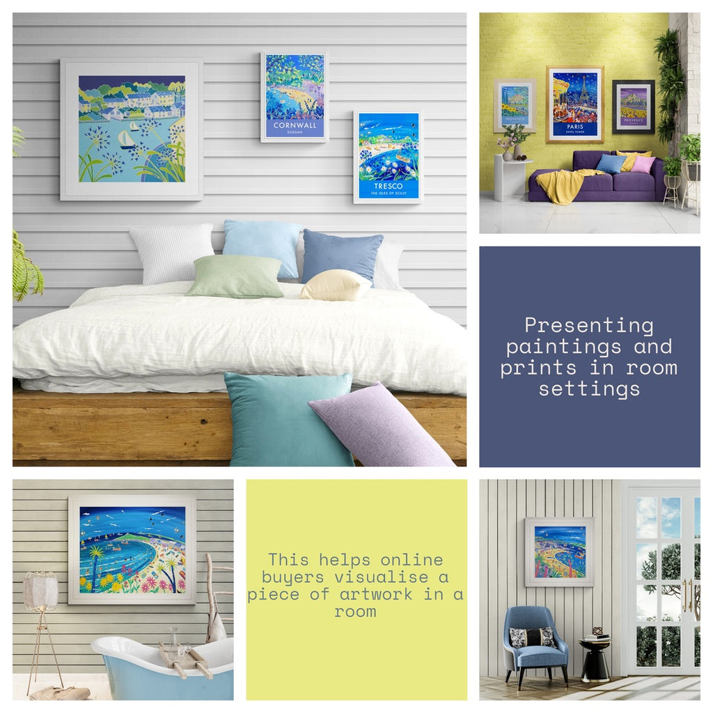 examples of artwork in room settings