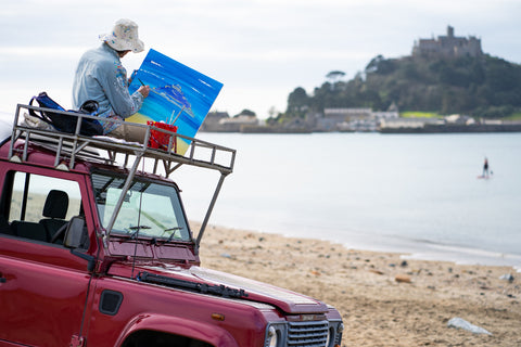 Artist John Dyer painting St Michael's Mount. Courtesy of Rohan.