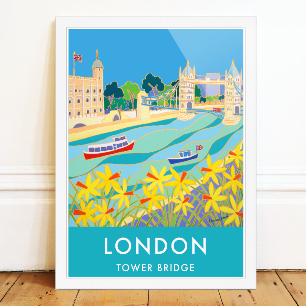 Tower Bridge and the Tower of London art poster print by Joanne Short