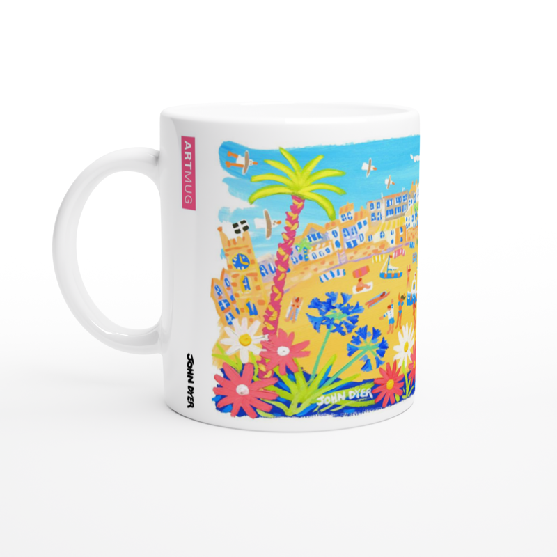 John Dyer Ceramic Cornish Art Mug. Summertime Days, St Ives