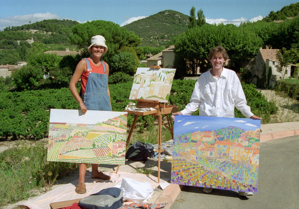 Photo of John Dyer and Joanne Short painting in Provence