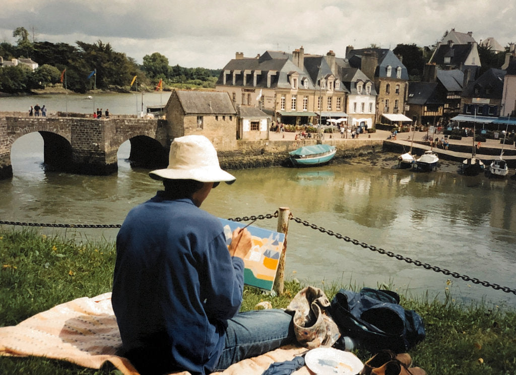 John Dyer painting at Auray, Brittany