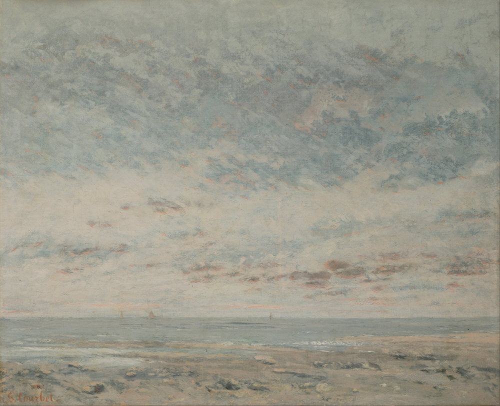 'Low Tide at Trouville' by Gustave Courbet (French, 1819-1877)