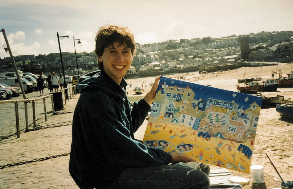 Artist John Dyer painting in St Ives