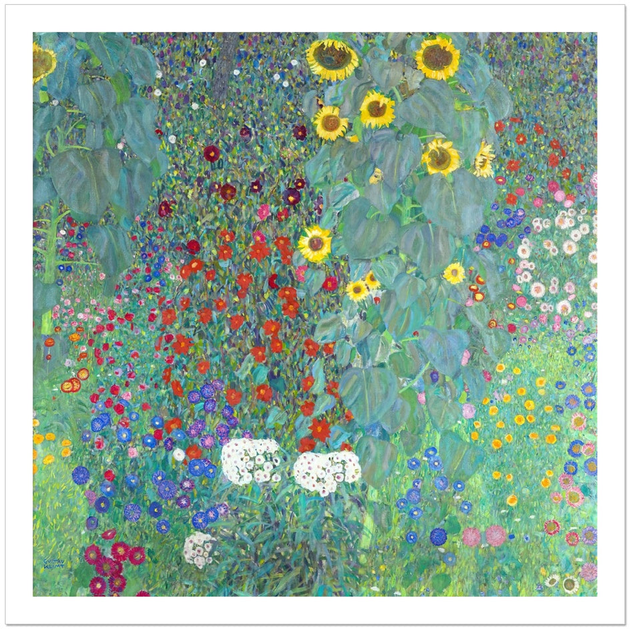 ustav Klimt Open Edition Art Print. 'Cottage Garden with Sunflowers'. Art Gallery Historic Art