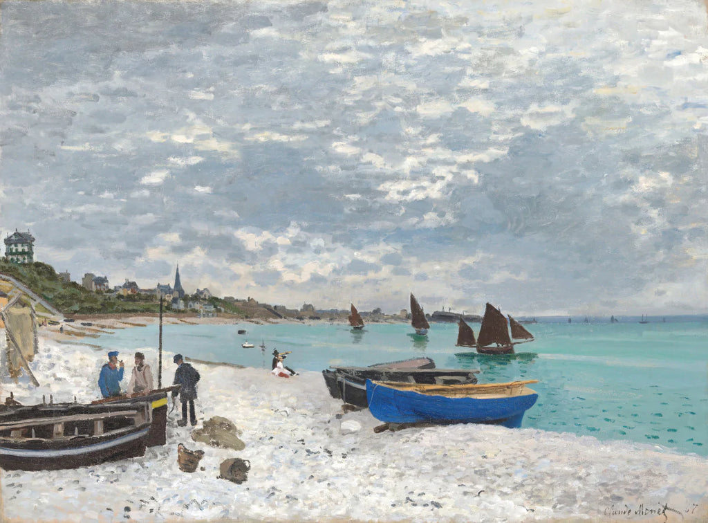  'The Beach at Sainte-Adresse (1867) by Claude Monet (French, 1840-1926)