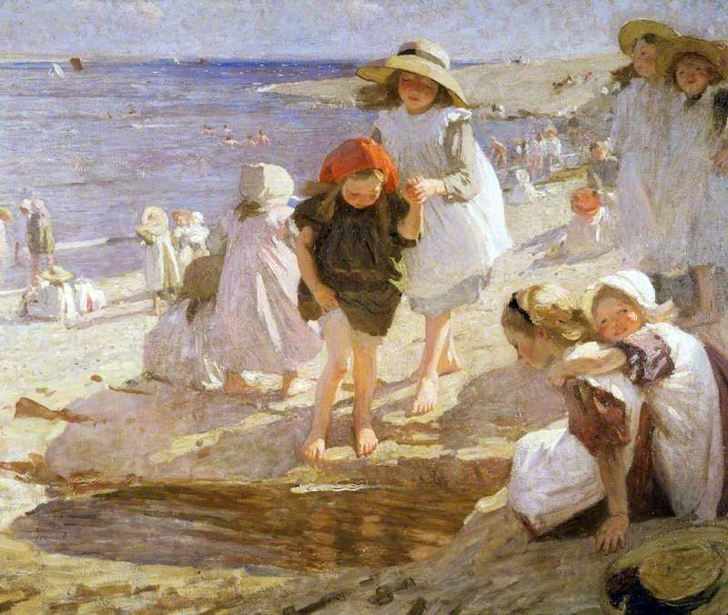 The Beach by  Laura Knight (1877–1970)