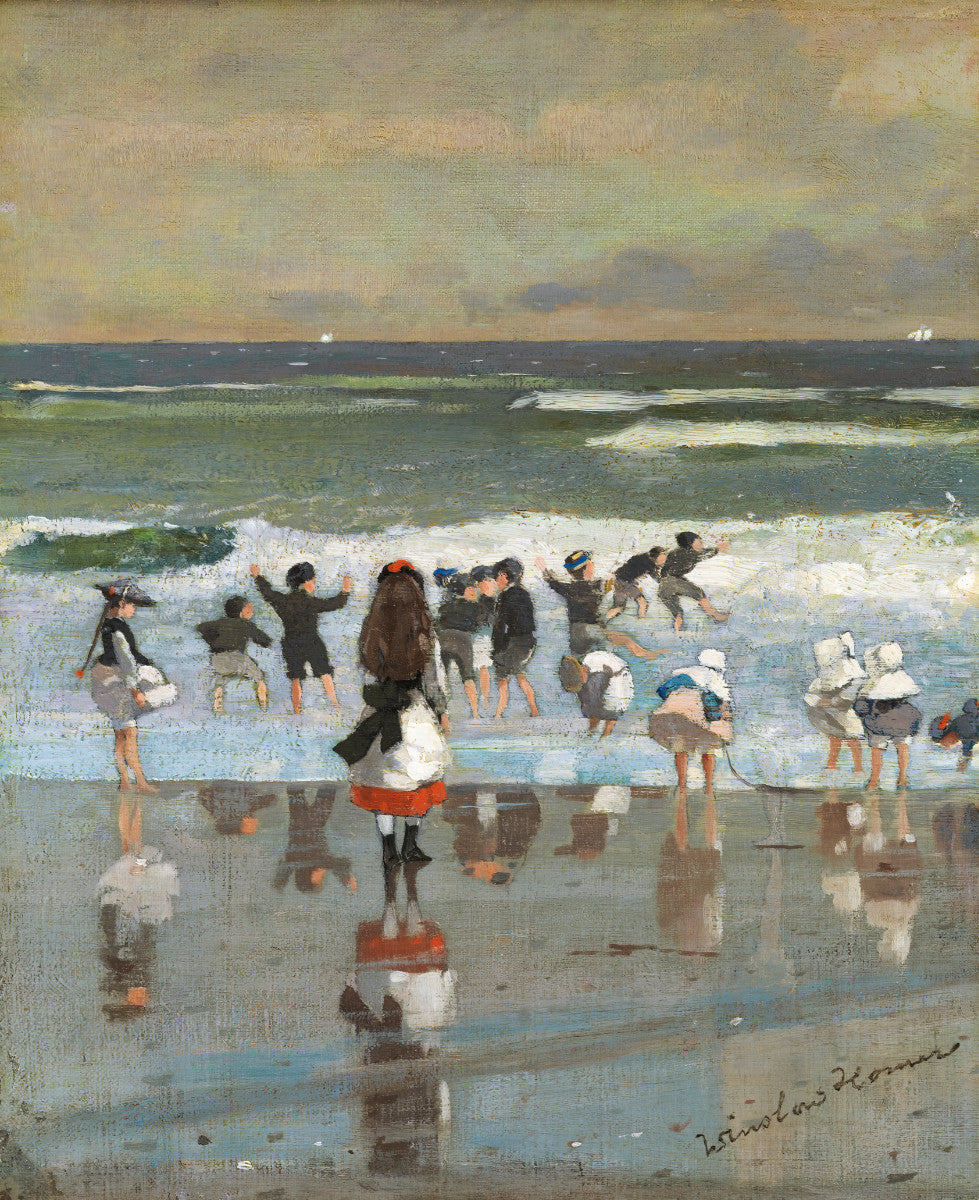 'Beach Scene', oil painting by Winslow Homer