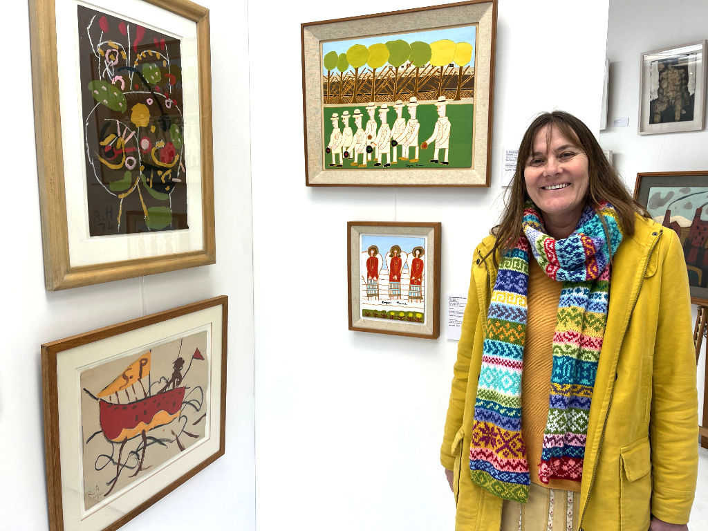 Contemporary Cornish artist Joanne Short with investable Cornish art by Bryan Pearce and Roger Hilton