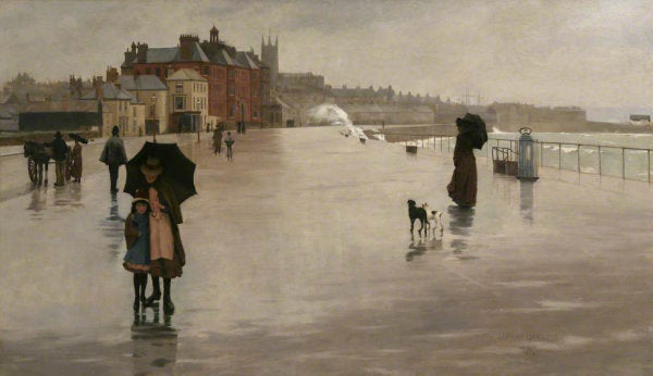 Painting by artist Norman Garstin, The Rain it Raineth Every Day, 1889