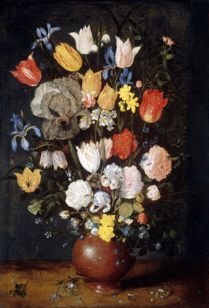 bouquet of flowers in an earthenware vase Jan Breughel-the-elder still life painting