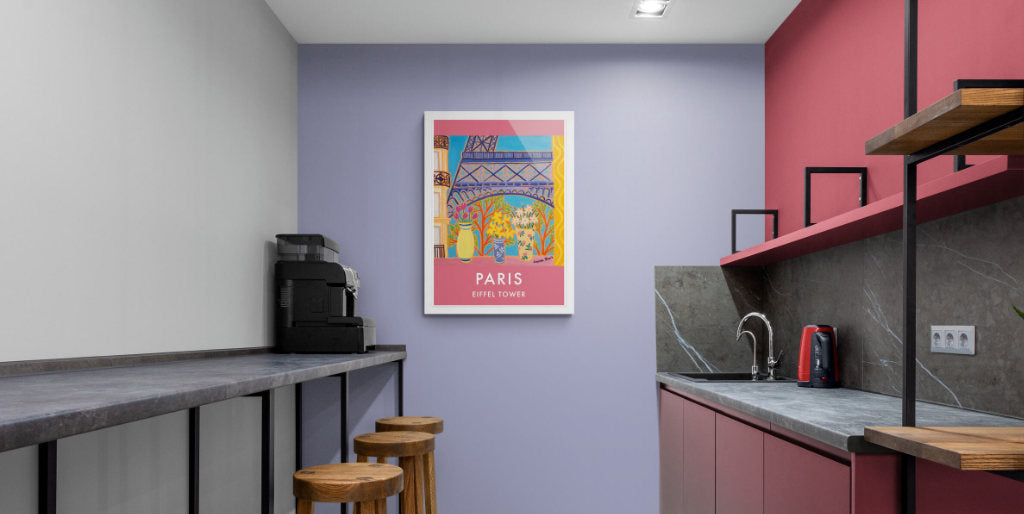 City inspired wall art prints for a kitchen setting