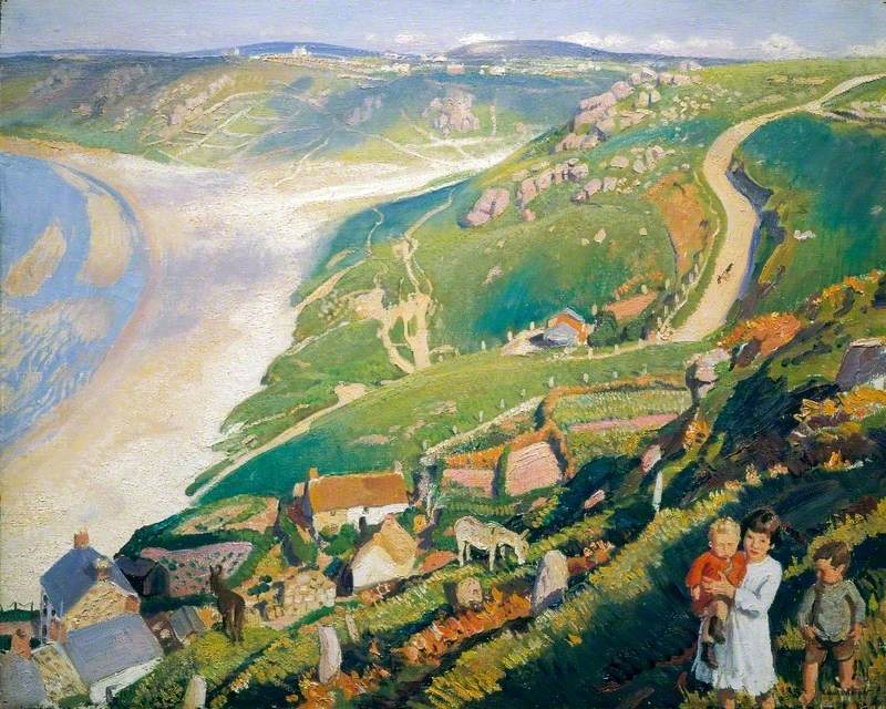 Dame Laura Knight painting of Sennen Cove in Cornwall