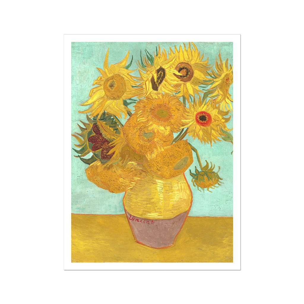 'Sunflowers' by Vincent Van Gogh, Flowers Still Life Open Edition Art Print.