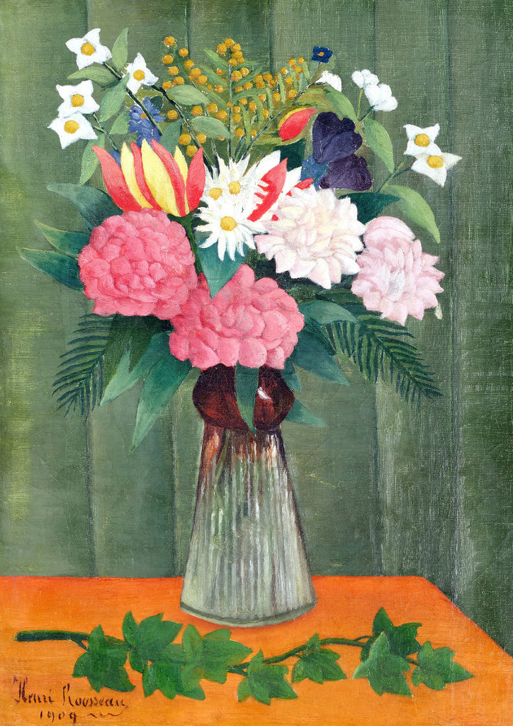 'Flowers in a Vase' Still Life by Henri Rousseau. Open Edition Fine Art Print. Historic Art