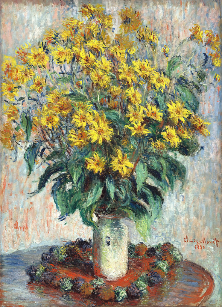 Jerusalem Artichoke flowers by Monet - fine art print