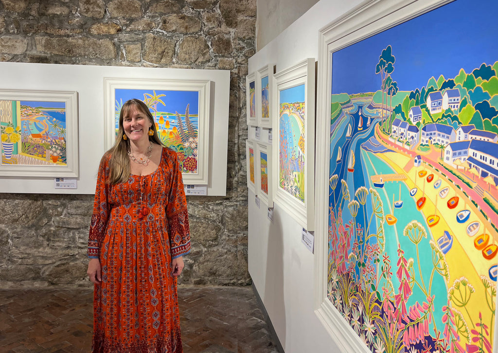 Cornish artist Joanne Short in the Crypt Gallery St Ives