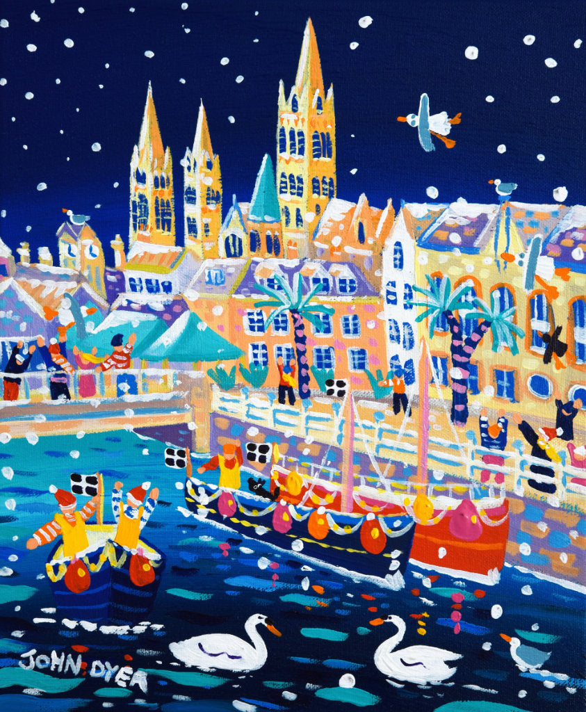Painting 'Snowy Swans, Truro' by John Dyer