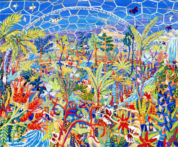 John Dyer painting 'Garden of Eden' of the Eden Project rainforest biome