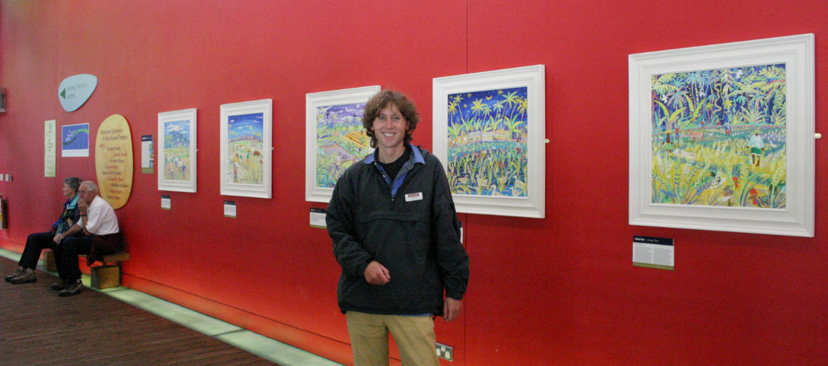 John Dyer exhibition of paintings on the theme of rice at the Eden Project