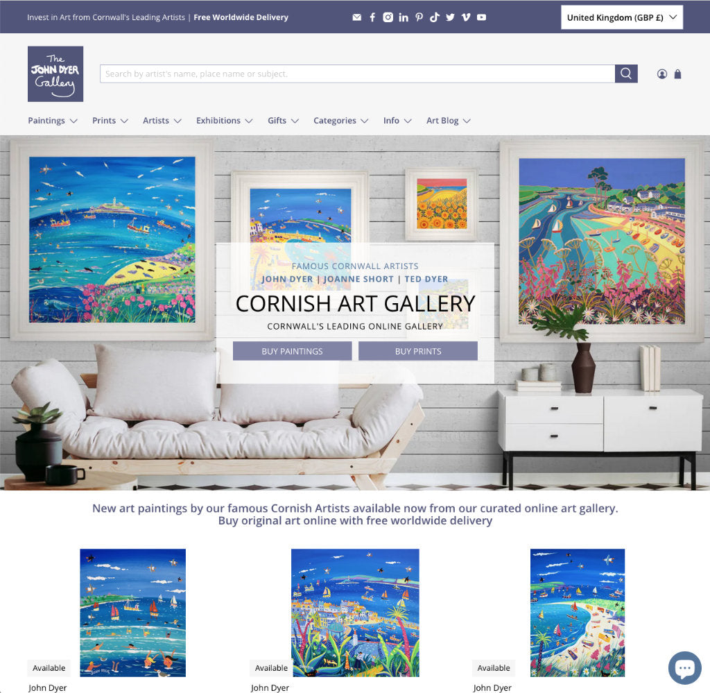 The John Dyer Gallery online gallery home page