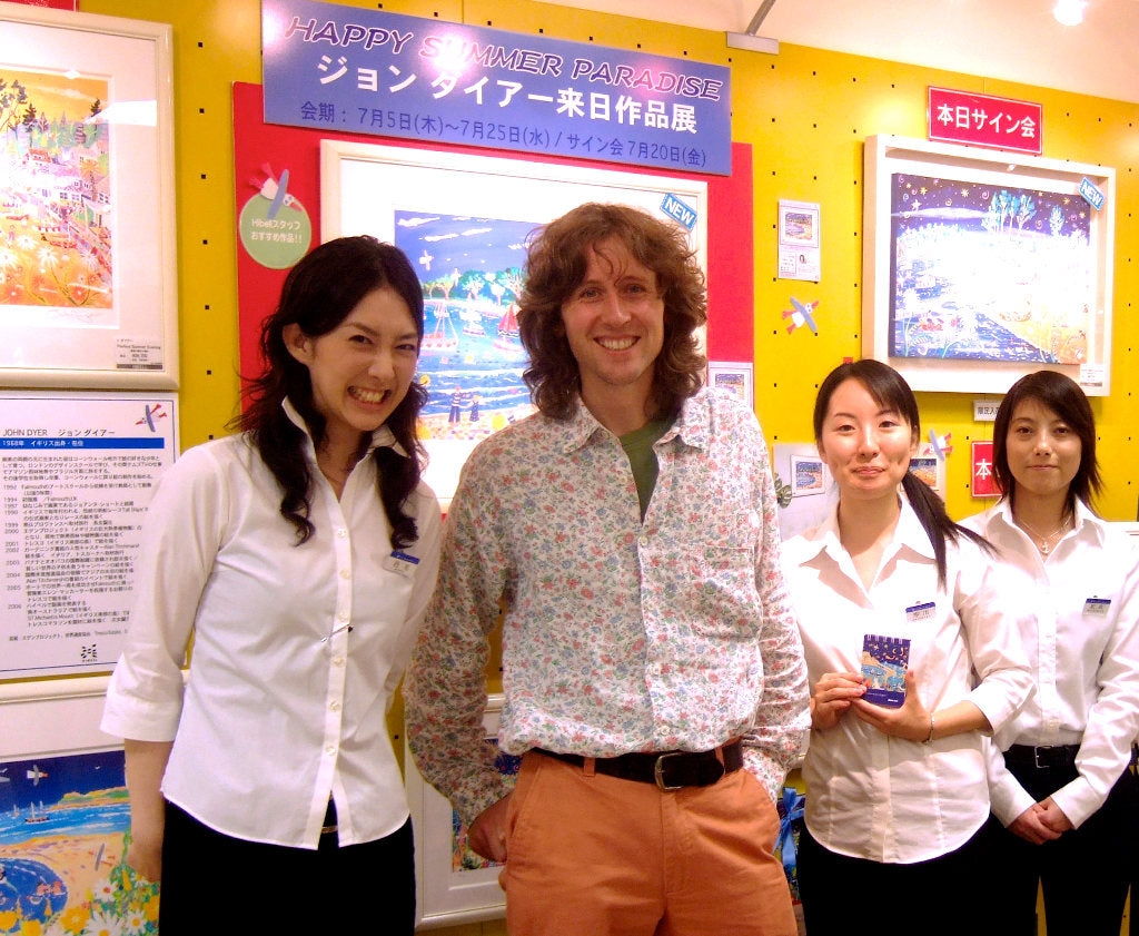 John Dyer pictured in Japan where his signed prints are collected
