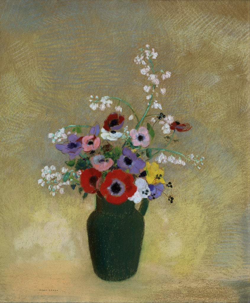 'Large Green Vase with Mixed Flowers' (1910-1912), Odilon Redon