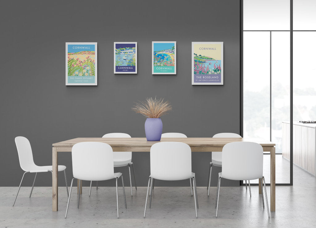 Joanne Short coastal artwork in dining room