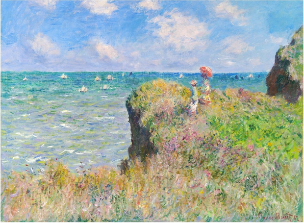 'Cliff Walk at Pourville' by Claude Monet. Open Edition Fine Art Print. Historic Art