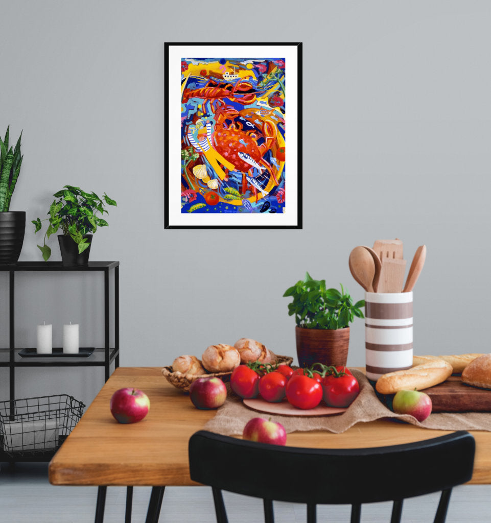'Seafood Salad' open edition print by artist John Dyer