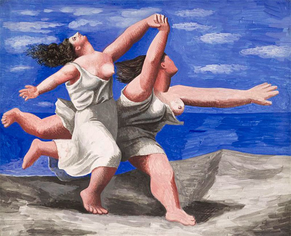 Picasso painting - two women running on a beach