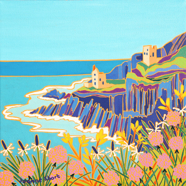 Joanne Short painting of the Crowns tin mines at Botallack in Cornwall