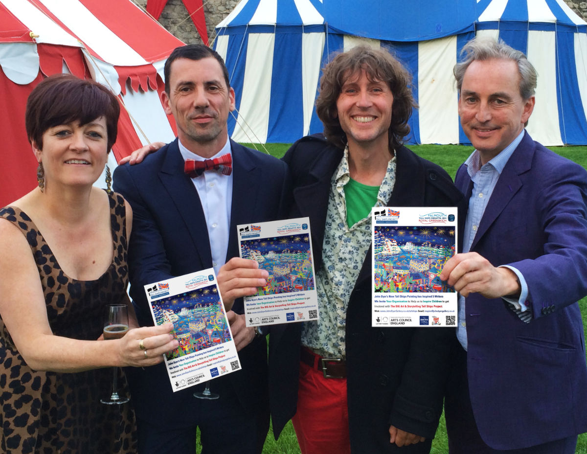 Dea Birkett, Damien Dibben, John Dyer and Philip Mould OBE at the Tower of london promoting John Dyer's Tall Ships Project