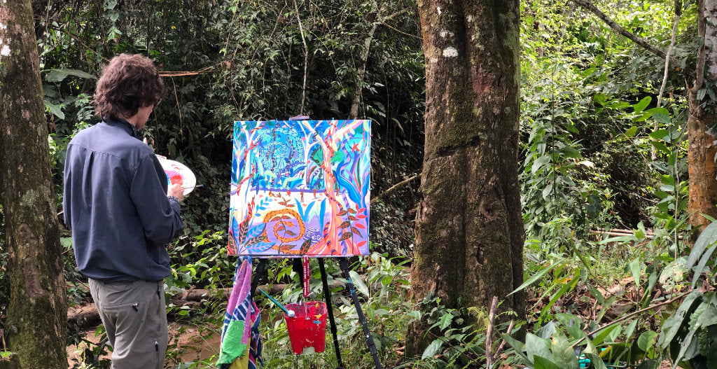 John Dyer Painting in the Amazon Rainforest, 2019