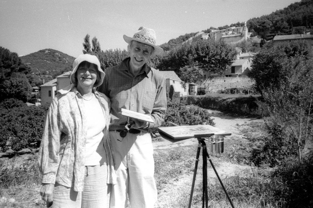 Artist Ted Dyer and his wife Viv, Provence, 1998