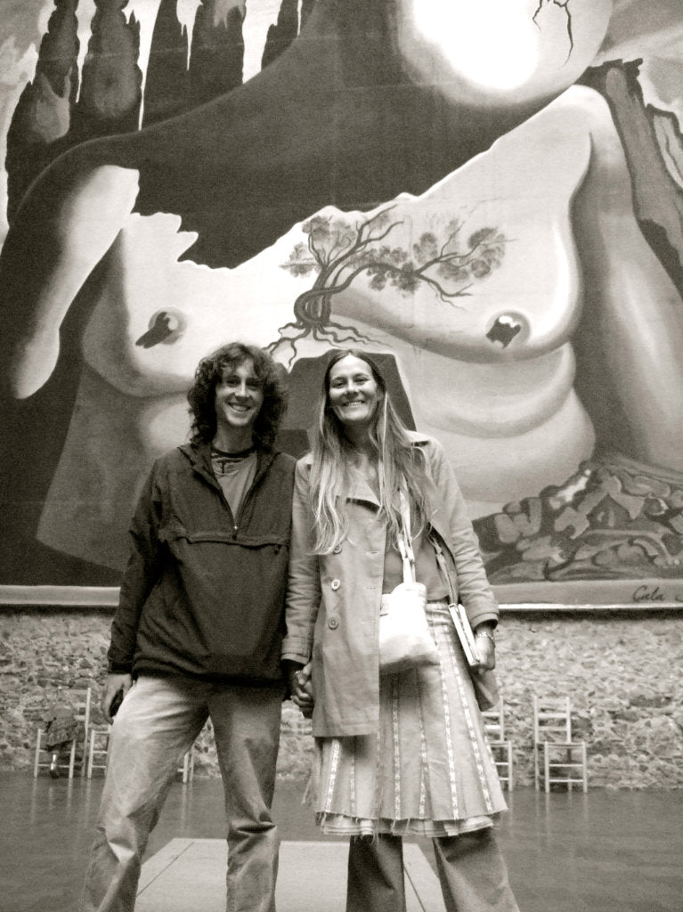 Artists John Dyer and Joanne Short with a Salvador Dali painting, Figueres