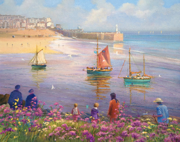 Painting by Ted Dyer, Soft Light and Summer Flowers, St. Ives