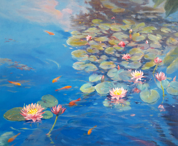 Ted Dyer painting of water-lilies