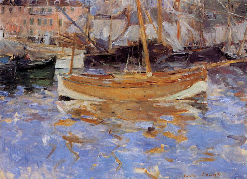 painting of Nice harbour by Berthe Morisot