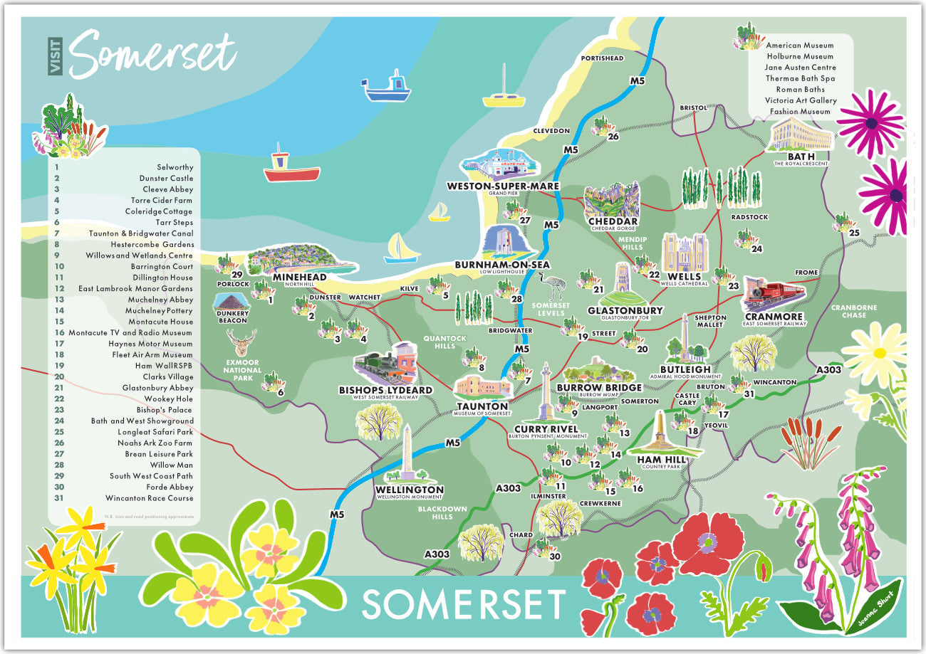 tourist map of somerset